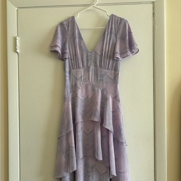 Versona Pastel Lavender Tiered V-Neck Maxi Dress - Picture 2 of 5